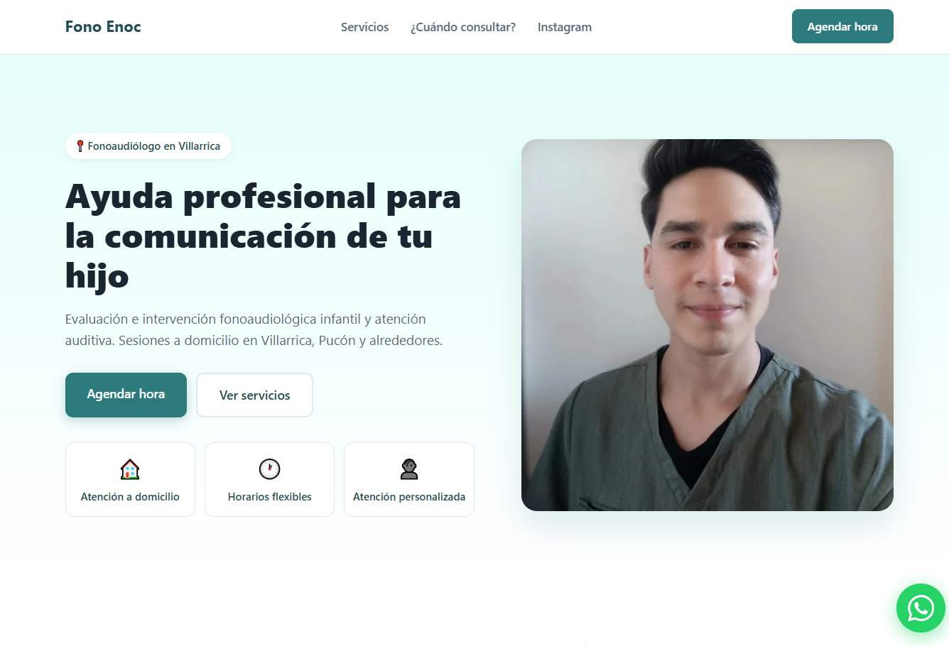 Sitio web de FonoENOC, fonoaudiología en Villarrica